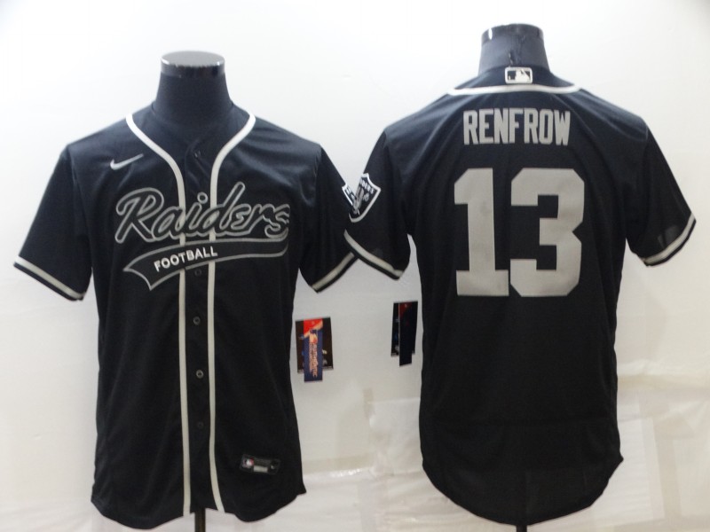 Men's Las Vegas Raiders #13 Hunter Renfrow Black Flex Base Stitched Jersey Men's Las Vegas Raiders #13 Hunter Renfrow Black Flex Base Stitched Jersey